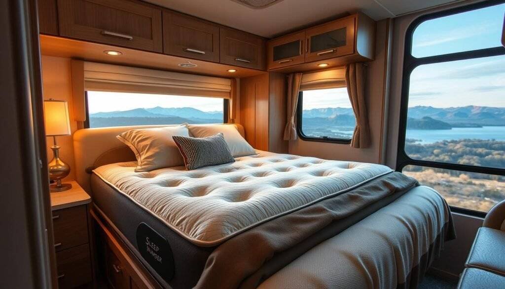 RV mattress for adjustable sleep system