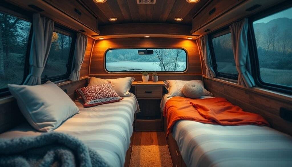 cozy campervan bedding